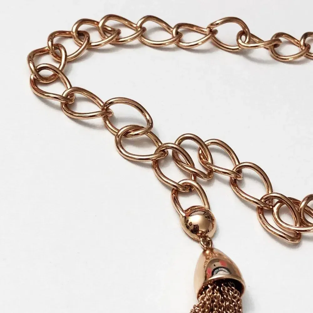 Baublebar Rose Gold Chain Tassel Necklace